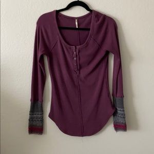 Free people rib knit Henley